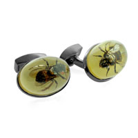 Bee Cufflinks in Resin
