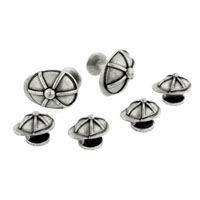 Matte Silver Derby Cap Stud Set