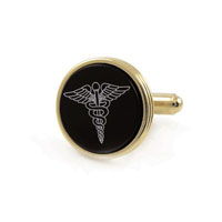 Caduceus Onyx Cufflinks