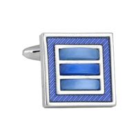 Square Enamel and Fiber Optic Cufflink