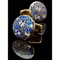 Floral Circle Gilt Cufflinks