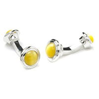 Yellow Fiber Optic Cufflinks