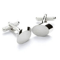 Brushed Circle Engraved Cuff Links
