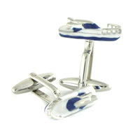 Blue and White Yacht Cufflinks