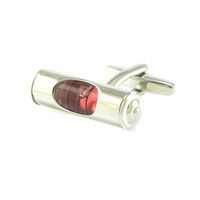 Red Level in Silver Cufflinks