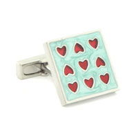 Hearts on Light Blue Cufflinks