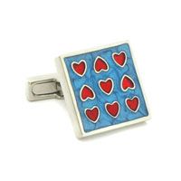 Hearts on Blue Cufflinks