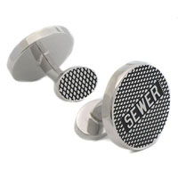 Sterling Sewer Manhole Cufflinks