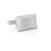 Rectangular Engravable Silver Cufflinks