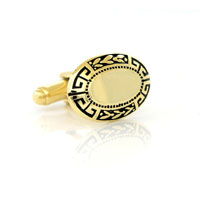 Oval Patterned Engravable Cufflinks