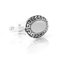 Oval Patterned Engravable Cufflinks