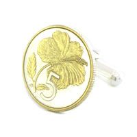 Hibiscus Coin Cufflinks (Cook Islands)