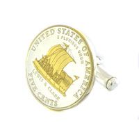 New Jefferson Keel Boat Coin Cufflinks