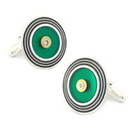 Recycled Green Vinyl Record Cufflinks