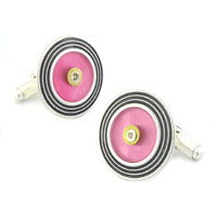 Recycled Pink Vinyl Record Cufflinks