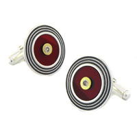 Recycled Red Vinyl Record Cufflinks
