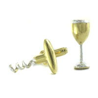 Corkscrew & Wineglass Cufflinks