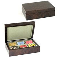 Camphor Burl Veneer Cufflink Box