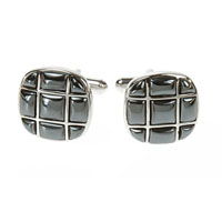 Hematite Button Back Cufflinks