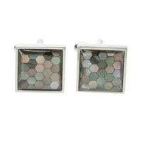Mother of Pearl Honeycomb Cufflinks