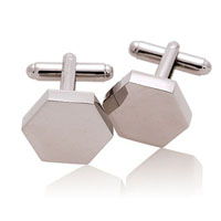 Hexagon Engravable Cuff Links