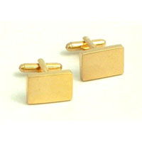 Gold Engraved Brick Cufflinks
