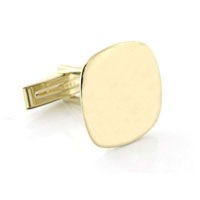 Yellow Gold Engraved Cushion Cufflinks