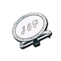Sterling Rope Border Engravable Cuff Links