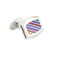 Diagonal Multi Color Cufflinks