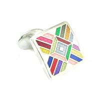 Multi-Colored Pyramid Cufflinks