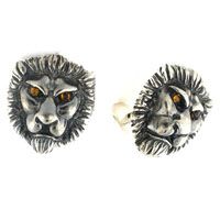 Lion Head with Citrine Cufflinks
