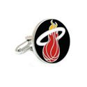 Silver Finish Miami Heat Cufflinks
