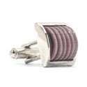 Purple Ribbed Fiber Optic Cufflinks