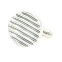 Round Ribbed Sterling Silver Cufflinks