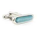 Aqua Blue Fiber Optic Cufflinks