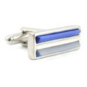 Light Blue and White Wedge Cufflinks