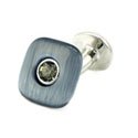Grey Crystal & Fiber Optic Cufflinks