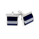 Blue & White Fiber Optic Cufflinks