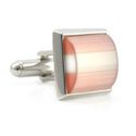 Peach and White Striped Cufflinks