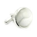 White Fiber Optic Swirl Cufflinks