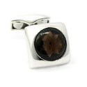 Smoky Quartz Sterling Silver Cufflinks