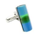 Green & Blue Fiber Optic Cylinder Cufflinks