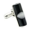 White & Black Cylinder Cufflinks