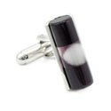 White & Purple Cylinder Cufflinks