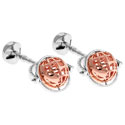 18Kt Rose Gold Globe Cufflinks