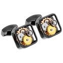 Black Gear Square Cufflinks