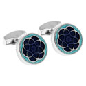 Blue Yerevan Round Cufflinks