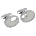 White Mother of Pearl Lagoon Oval Cufflinks