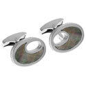 Dark Mother of Pearl Lagoon Oval Cufflinks