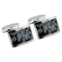Snow Flake Obsidian Cufflinks